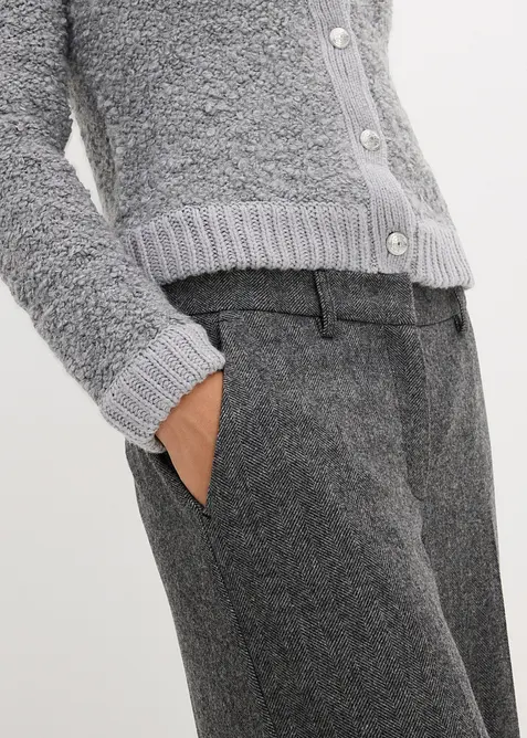 Pantalon &agrave; motif chevrons, laine majoritaire, bonprix