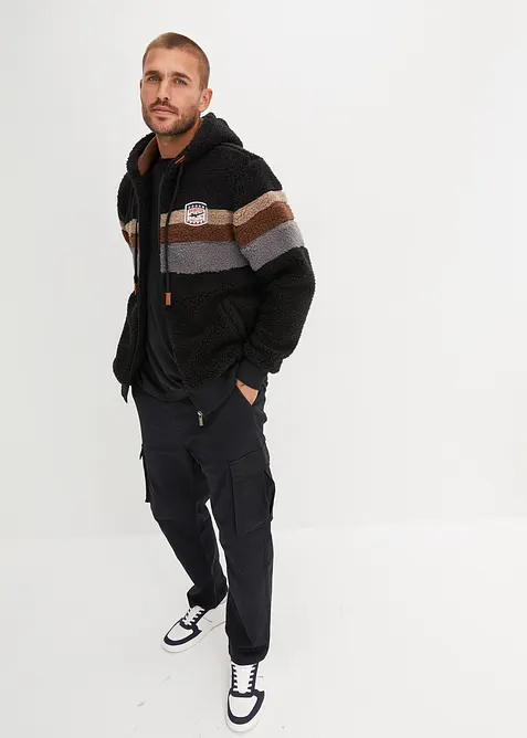 Veste en polaire peluche &agrave; capuche, bonprix