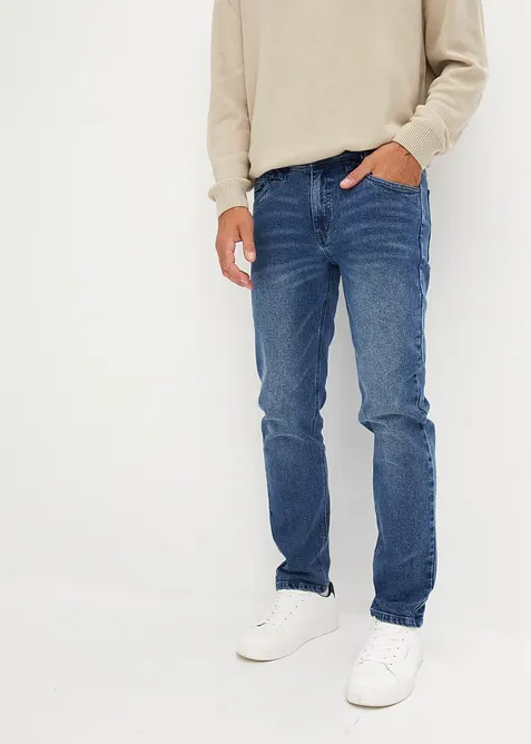 Jean droit extensible en denim épais, Regular, bonprix
