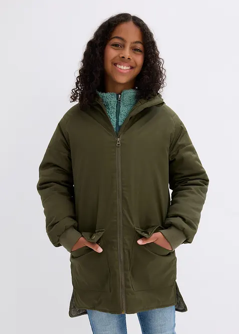 Parka d’hiver à capuche doublée peluche, déperlante, bonprix
