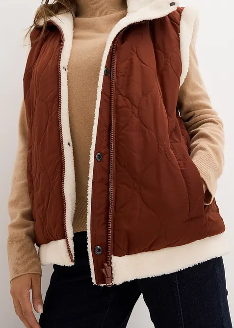 Gilet sans manches réversible en sherpa, bonprix