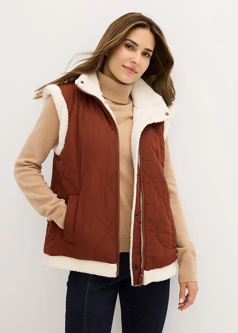 Gilet sans manches réversible en sherpa, bonprix