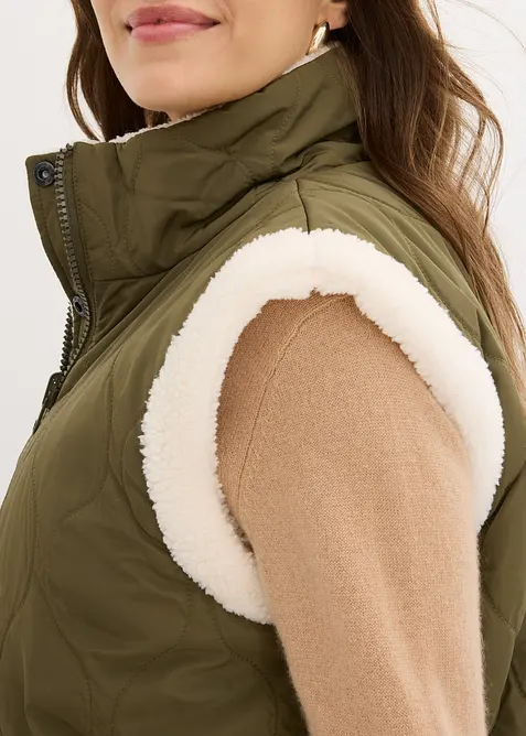 Gilet sans manches réversible en sherpa, bonprix