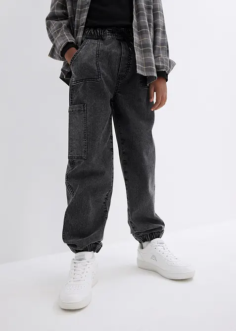 Jean jogger cargo extensible, Loose, bonprix