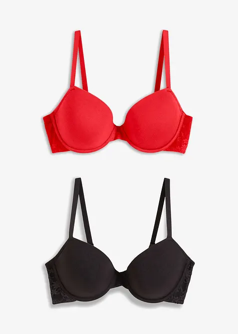 Lot de 2 soutiens-gorge coton à coques et armatures, bonprix