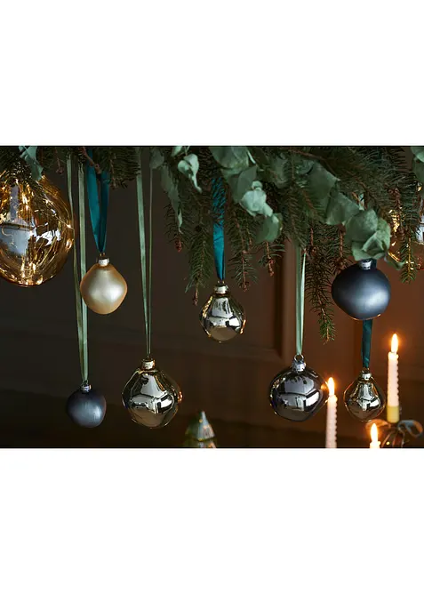 Lot de 3 boules de Noël aux formes organiques, bonprix