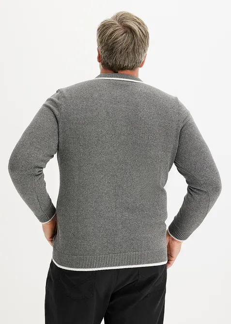 Pull col polo en coton recyclé majoritaire, bonprix