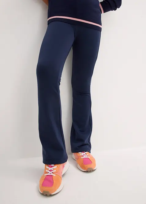 Pantalon évasé en jersey avec intérieur gratté, bonprix