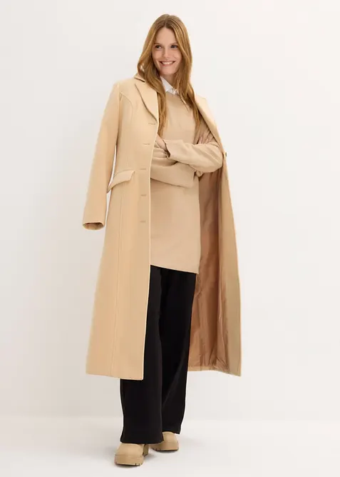 Pull long en fine maille fendu sur les c&ocirc;t&eacute;s, bonprix