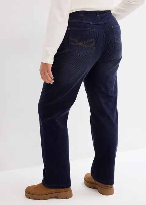 Pantalon droit en velours côtelé extensible, bonprix