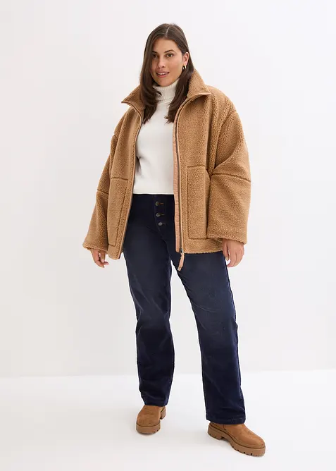 Pantalon droit en velours côtelé extensible, bonprix