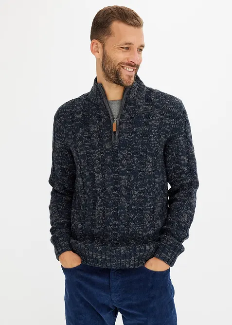 Pull camionneur chiné à torsades, bonprix