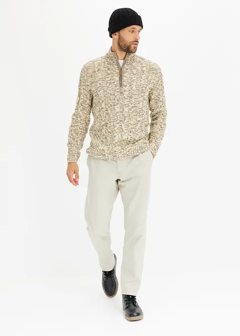 Pull camionneur chiné à torsades, bonprix