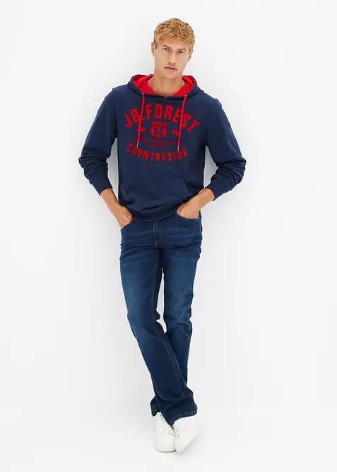 Sweat à capuche et imprimé floqué, bonprix