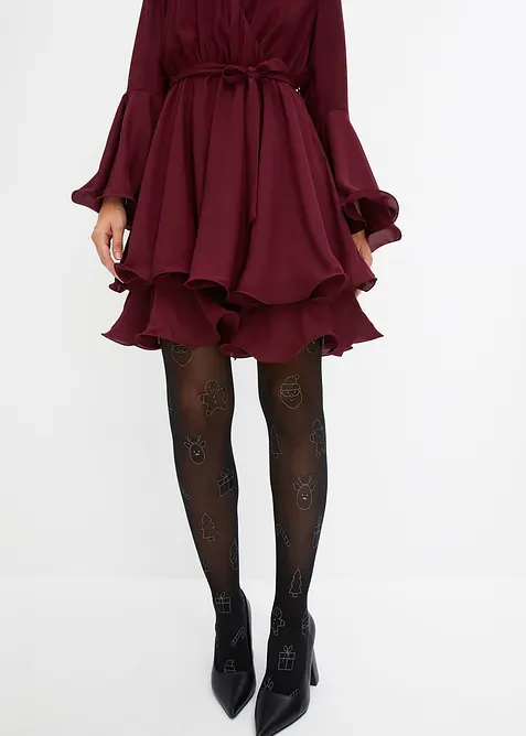 Collant à imprimé de Noël brillant, bonprix