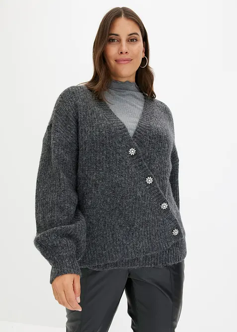 Gilet doux en grosse maille de laine mélangée, bonprix