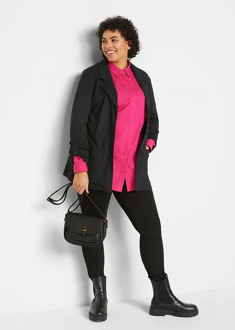 Blazer long en maille Milano de viscose mélangée, bonprix