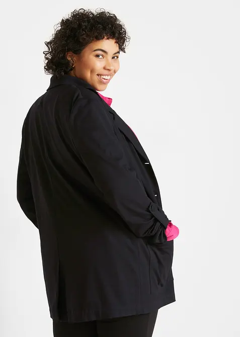 Blazer long en maille Milano de viscose mélangée, bonprix