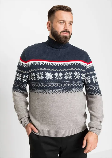 Pull norvégien à col roulé, bonprix