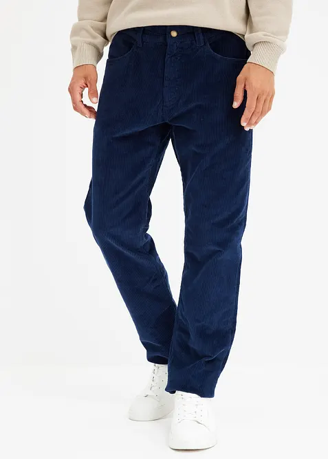 Pantalon droit loose en velours côtelé, doublure flanelle, bonprix