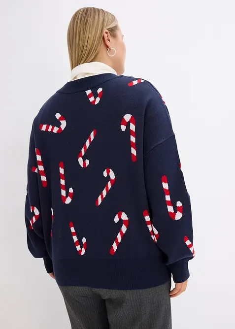Pull de Noël à col rond, oversize, bonprix