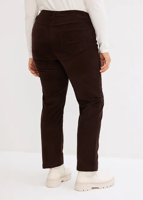 Pantalon droit en velours côtelé extensible, bonprix