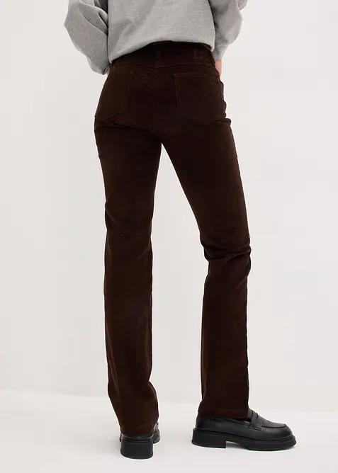 Pantalon droit en velours côtelé extensible, bonprix