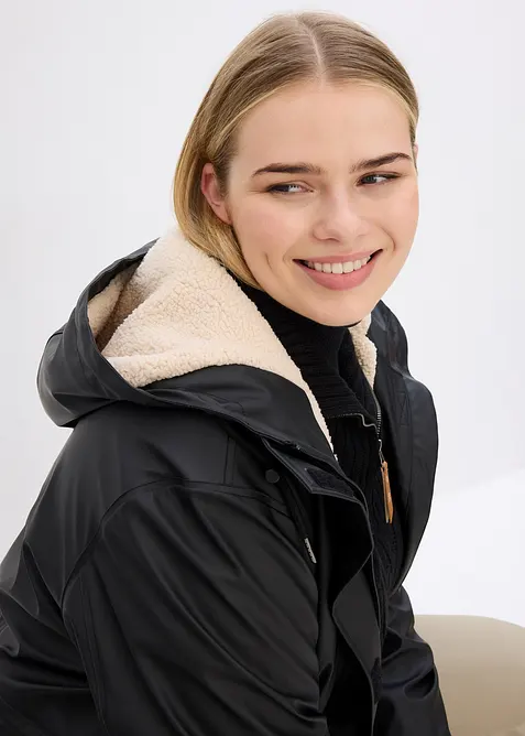 Veste de pluie avec doublure peluche en matière imperméable, bonprix