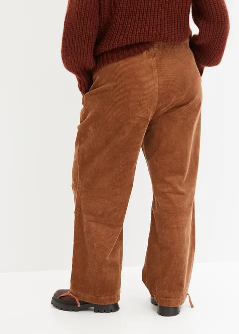 Pantalon en velours c&ocirc;tel&eacute; &eacute;lastique, bonprix