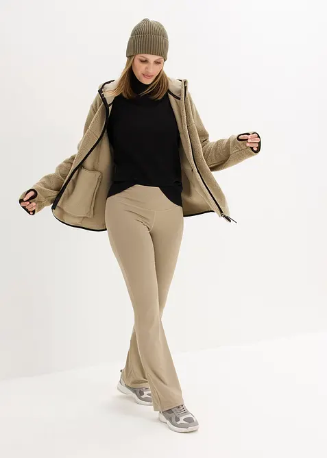 Veste en maille sherpa à capuche, bonprix