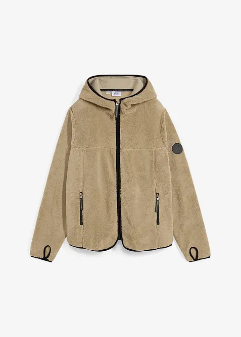Veste en maille sherpa à capuche, bonprix