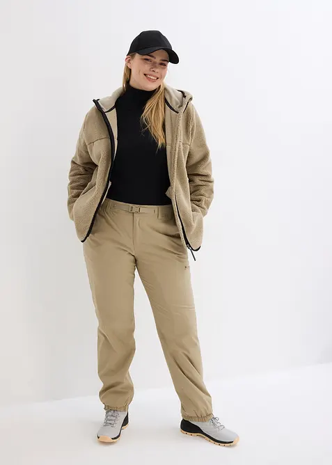 Veste en maille sherpa à capuche, bonprix