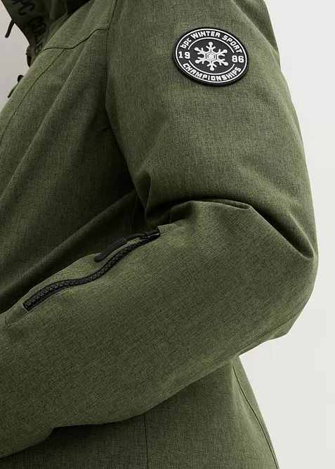 Veste longue outdoor imperméable, doublée sherpa, bonprix