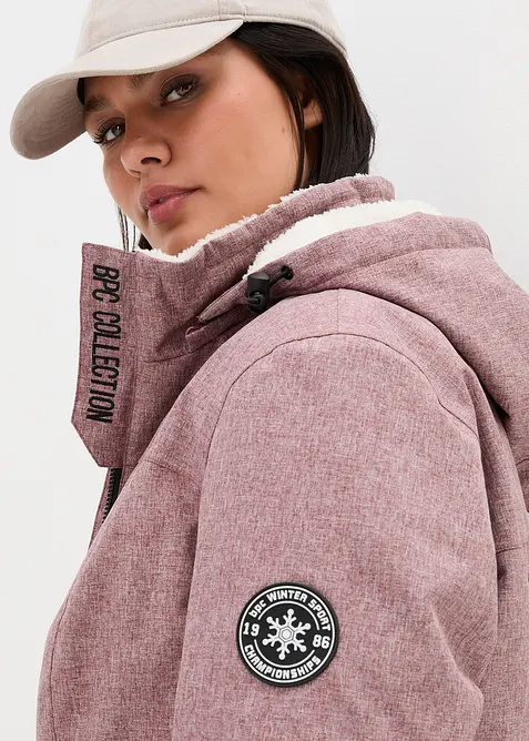 Veste longue outdoor imperméable, doublée sherpa, bonprix