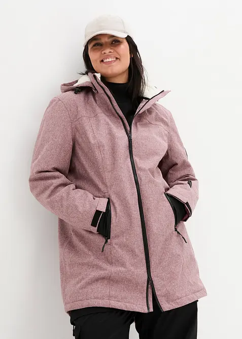 Veste longue outdoor imperméable, doublée sherpa, bonprix