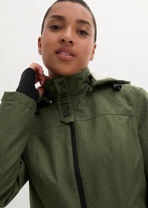 Veste longue outdoor imperméable, doublée sherpa, bonprix