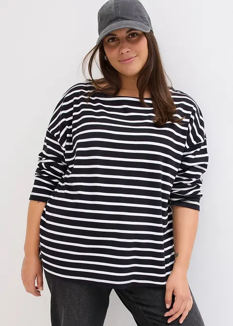 Lot de 2 T-shirts manches longues 100% coton, bonprix