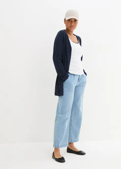 Gilet en maille 100% coton flammé, bonprix