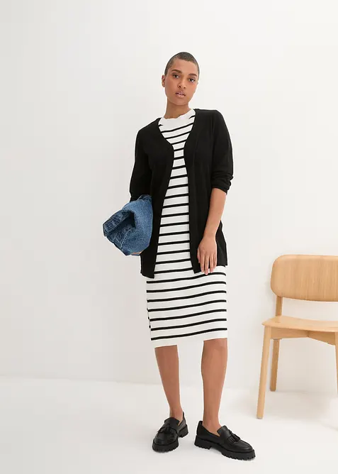 Gilet en maille 100% coton flammé, bonprix