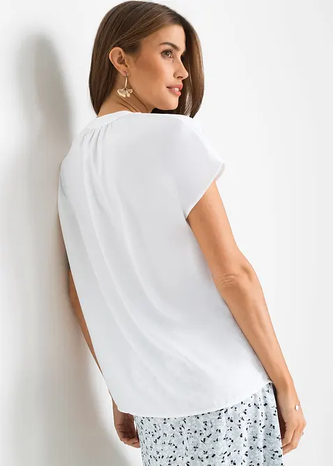 Chemisier manches courtes &agrave; boutonnage invisible, bonprix