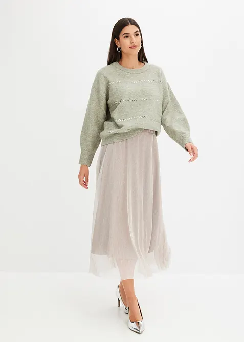 Pull boxy &agrave; sequins, bonprix