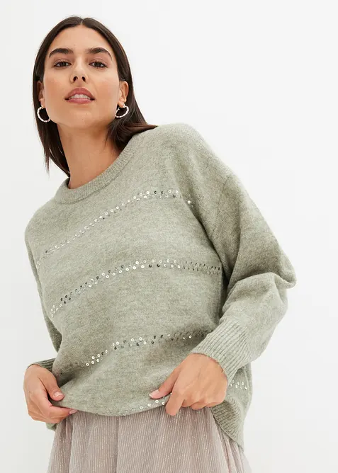 Pull boxy &agrave; sequins, bonprix