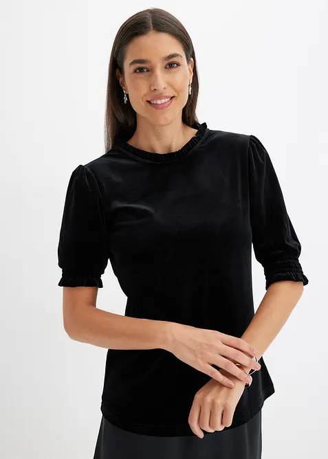 T-shirt avec du velours doux, bonprix