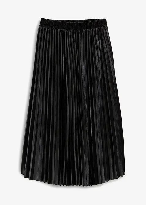Jupe pliss&eacute;e en velours doux, bonprix