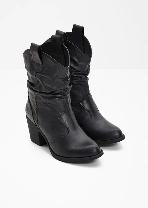 Bottines western à fronces, bonprix