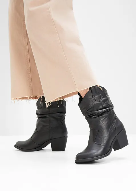 Bottines western à fronces, bonprix