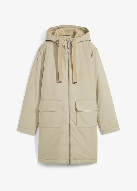 Parka d’hiver rembourrée à capuche doublée sherpa, bonprix