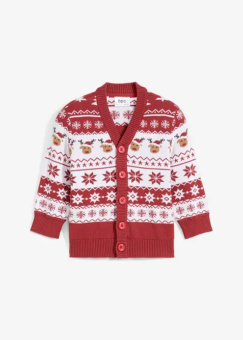 Gilet en maille enfant avec motif de Noël, bonprix