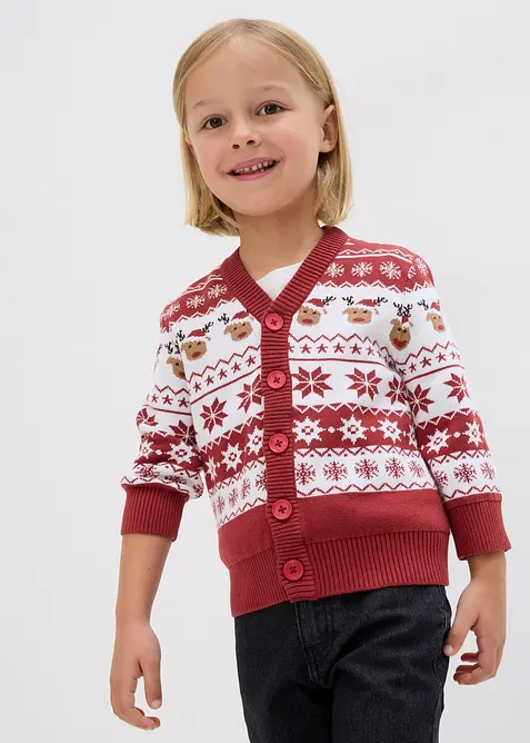 Gilet en maille enfant avec motif de Noël, bonprix