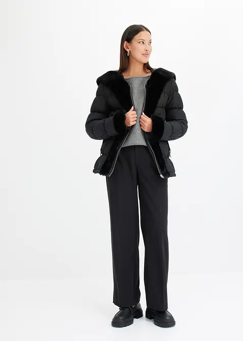 Doudoune avec bordures peluche, bonprix